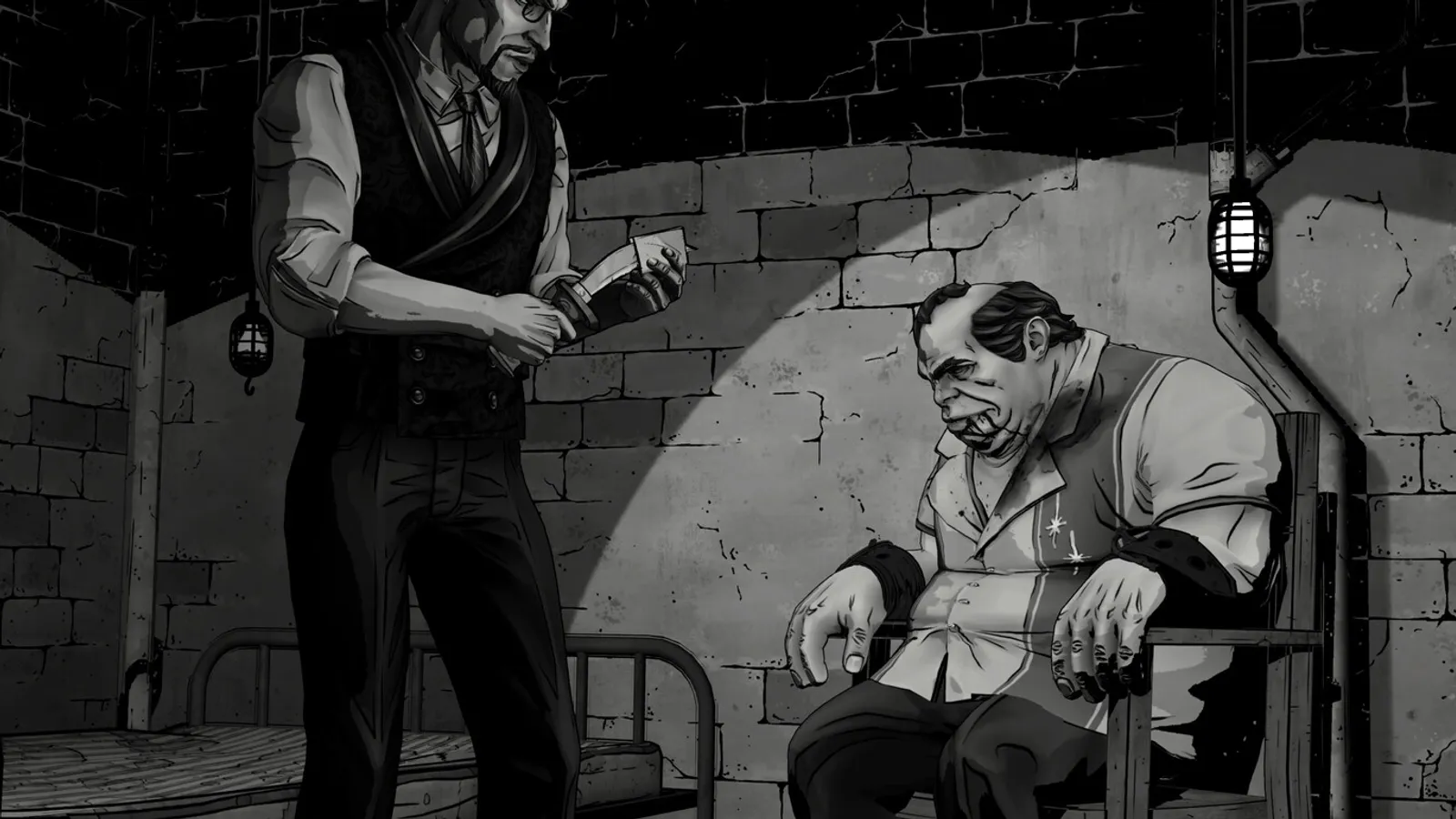 The Crooked Man in his purple suit, mid-negotiation