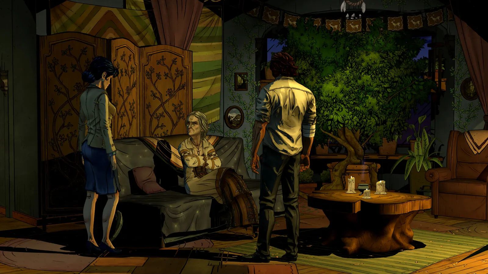 Bigby at the Puddin' n Pie club in episode one