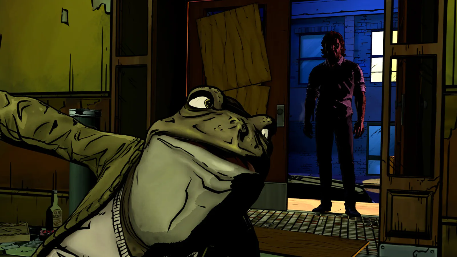 Bigby examining the apartment where the case opens