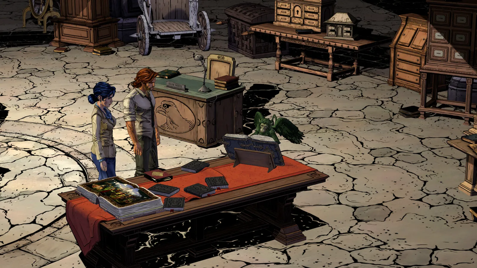 Bigby arriving at the Woodlands on the night the case begins
